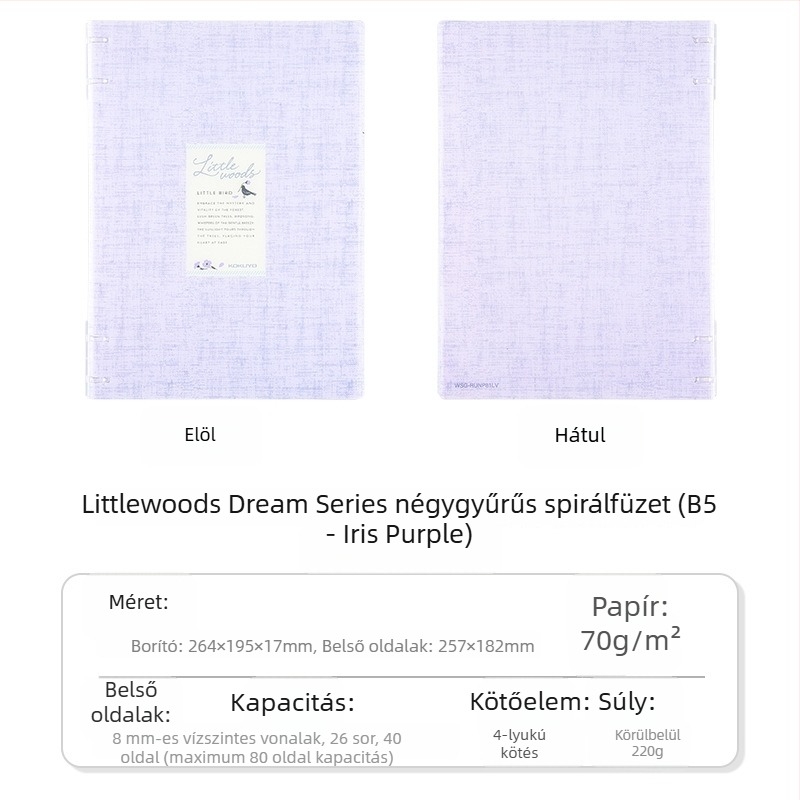Kokuyo Littlewoods Kimo Dream sor négylyukú notesz campusra