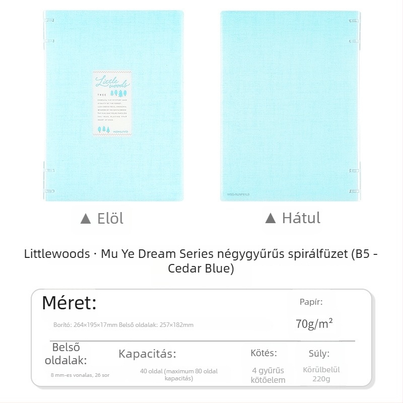 Kokuyo Littlewoods Kimo Dream sor négylyukú notesz campusra