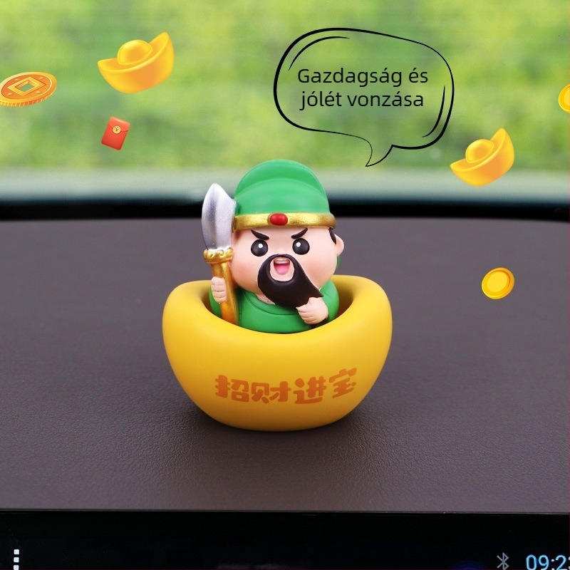 Rezinből készült Vagyon Istene bobblehead autó belső dekorációhoz – középkonzol dekoráció és ajándék