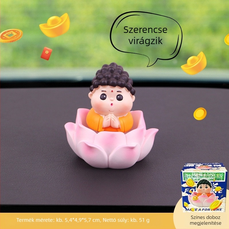 Rezinből készült Vagyon Istene bobblehead autó belső dekorációhoz – középkonzol dekoráció és ajándék