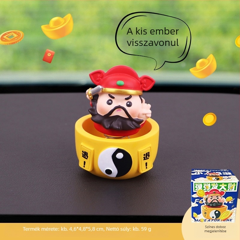 Rezinből készült Vagyon Istene bobblehead autó belső dekorációhoz – középkonzol dekoráció és ajándék
