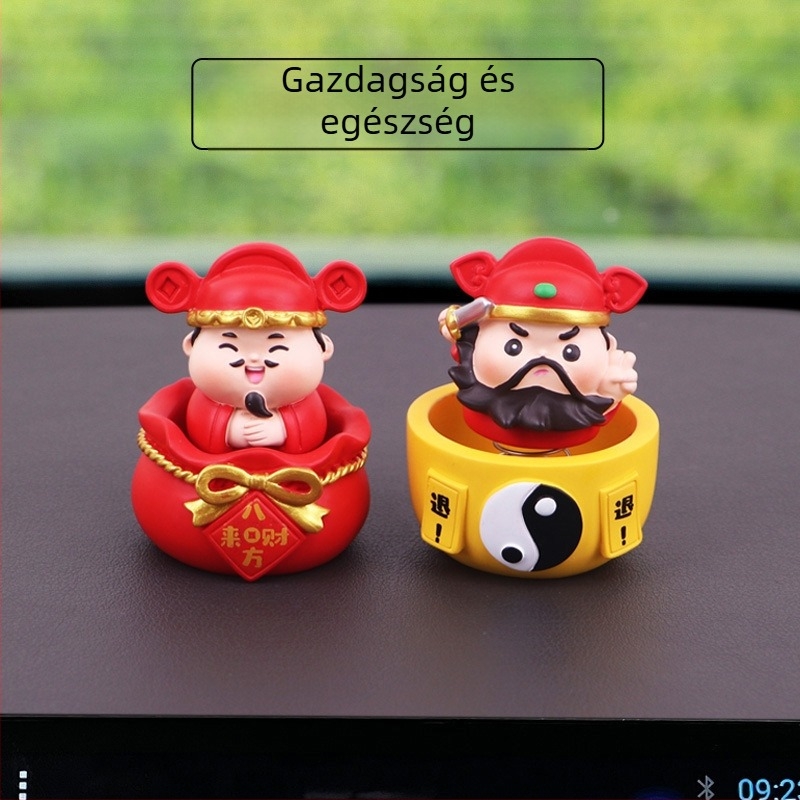 Rezinből készült Vagyon Istene bobblehead autó belső dekorációhoz – középkonzol dekoráció és ajándék