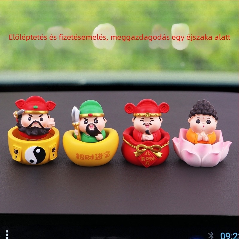 Rezinből készült Vagyon Istene bobblehead autó belső dekorációhoz – középkonzol dekoráció és ajándék