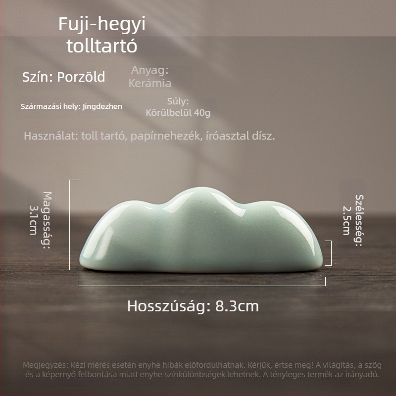Felhőhegy tolltartó Ru-kiln celadon kerámiából, kreatív kaligráfiához és a Négy Kincshez, asztali dísz
