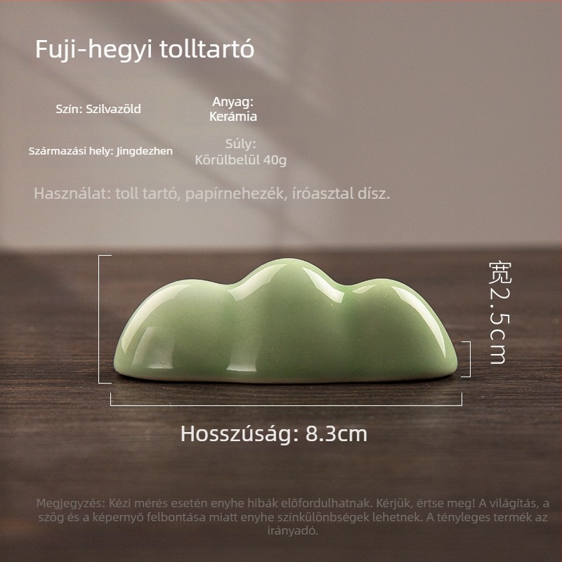 Felhőhegy tolltartó Ru-kiln celadon kerámiából, kreatív kaligráfiához és a Négy Kincshez, asztali dísz