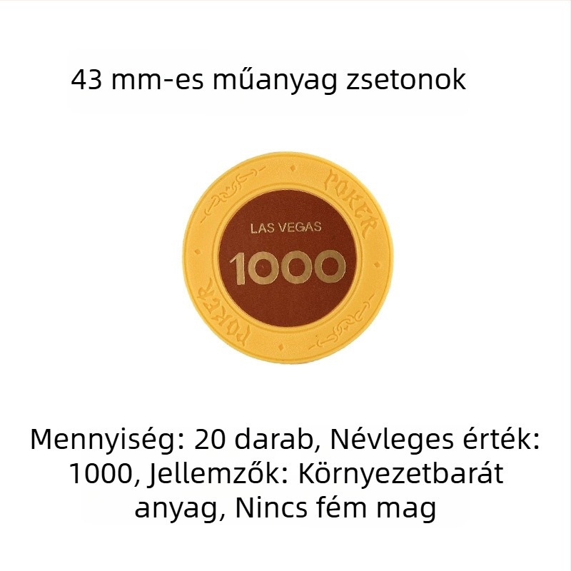 Műanyag agyagból készült zsetonok Texas Hold'em pókerhez, Mahjonghoz és játékszobákba; 43 mm, 12 színű készlet; zsetonok a szórakoztatásra és jutalmazásra
