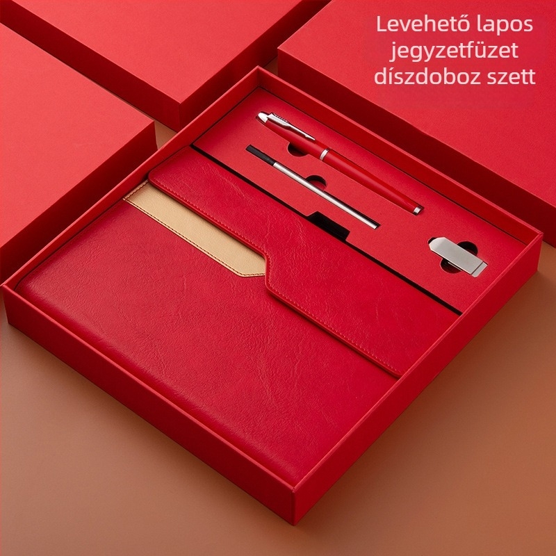 A5-ös multifunkcionális notesz cserélhető lapokkal — ajándékdobozos készlet egyedi logóval