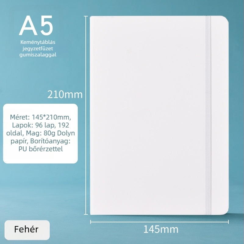 A5-ös méretű notesz pánttal, 100 oldal, Dowling-papír 80 g/m², egyszerű irodai tervező