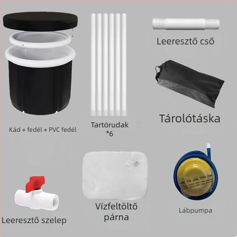 Összecsukható, felfújható jégfürdő kád felnőtteknek, hordozható otthoni használatra