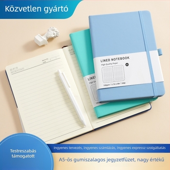 Ajándékdobozos készlet: A5-ös bőrhatás borítóval és pánttal ellátott notesz és A6-os minimalist notesz