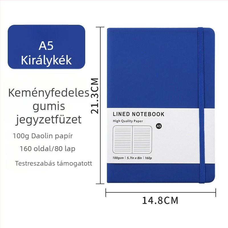 Ajándékdobozos készlet: A5-ös bőrhatás borítóval és pánttal ellátott notesz és A6-os minimalist notesz