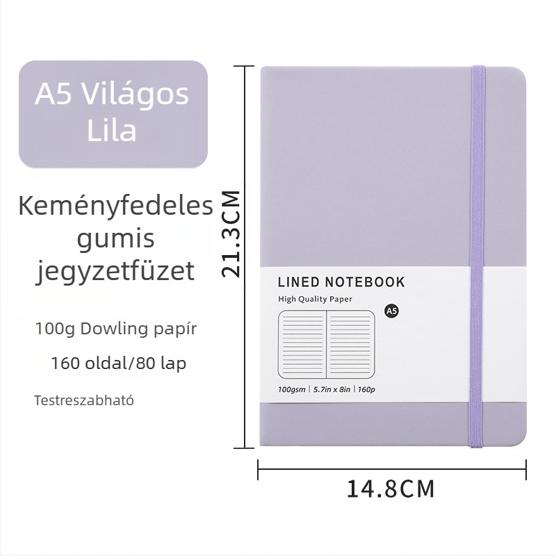 Ajándékdobozos készlet: A5-ös bőrhatás borítóval és pánttal ellátott notesz és A6-os minimalist notesz