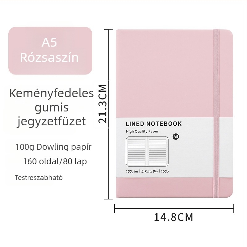 Ajándékdobozos készlet: A5-ös bőrhatás borítóval és pánttal ellátott notesz és A6-os minimalist notesz