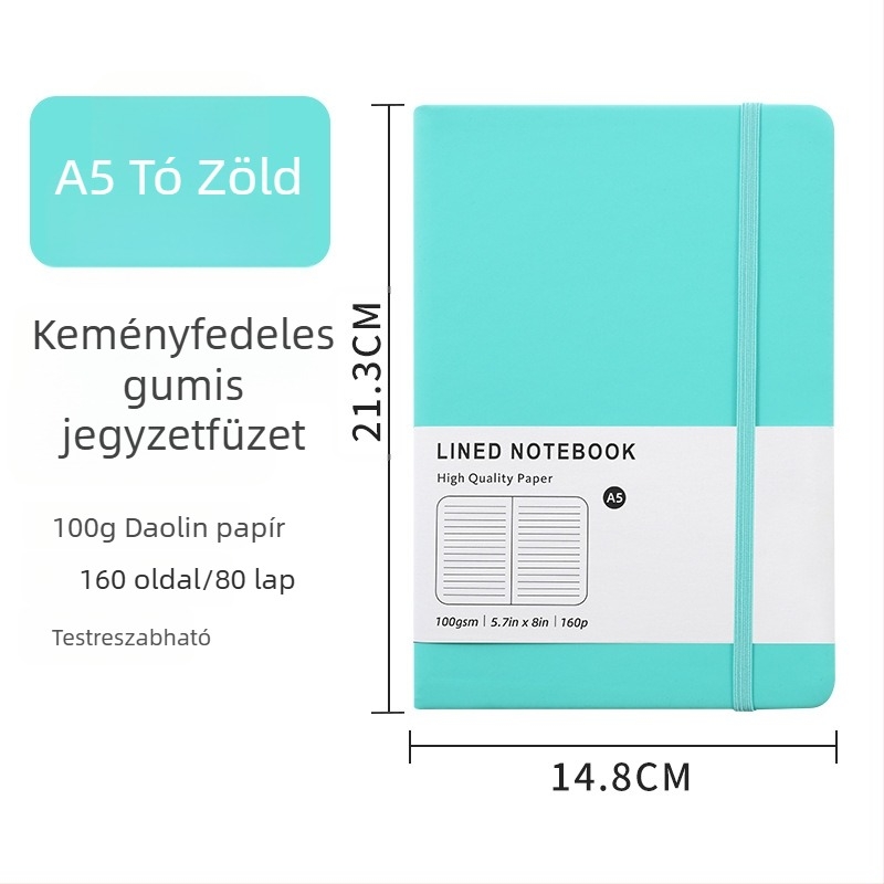 Ajándékdobozos készlet: A5-ös bőrhatás borítóval és pánttal ellátott notesz és A6-os minimalist notesz