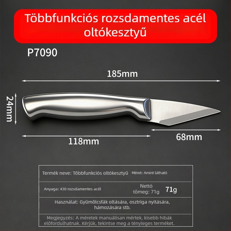 Szakmai kerti oltókés otthoni használatra, vastított nagy szilárdságú rozsdamentes acélból, többfunkciós gyümölcsfa oltókés.