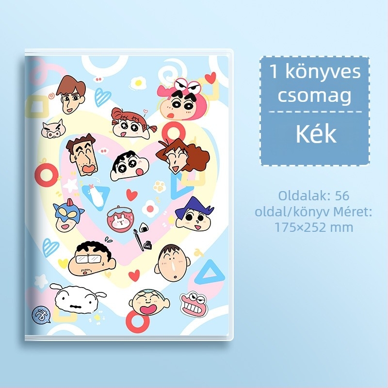 B5 méretű notesz PVC borítóval, bőrtapintású érzet, vízálló, vonalas oldalak, japán-koreai aranyos stílusú, középiskolások számára