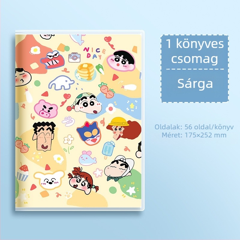 B5 méretű notesz PVC borítóval, bőrtapintású érzet, vízálló, vonalas oldalak, japán-koreai aranyos stílusú, középiskolások számára