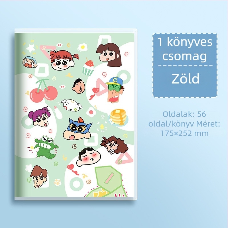 B5 méretű notesz PVC borítóval, bőrtapintású érzet, vízálló, vonalas oldalak, japán-koreai aranyos stílusú, középiskolások számára