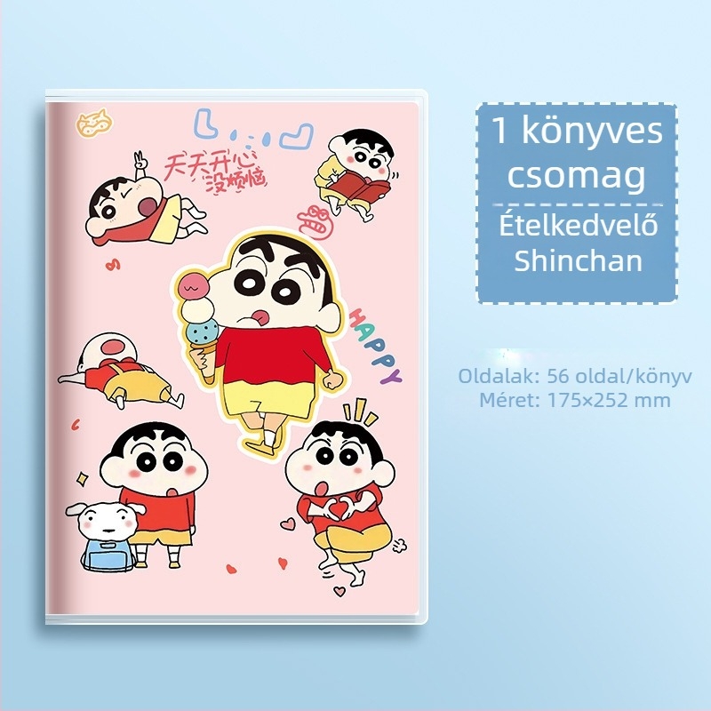 B5 méretű notesz PVC borítóval, bőrtapintású érzet, vízálló, vonalas oldalak, japán-koreai aranyos stílusú, középiskolások számára