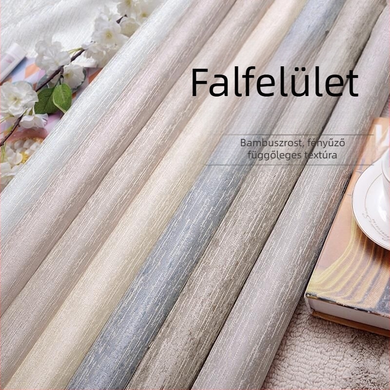 Jacquard szálakból készült seamless faltextil nappali és hálószoba számára – egyszínű, függőleges csíkokkal, két rétegű hátfal