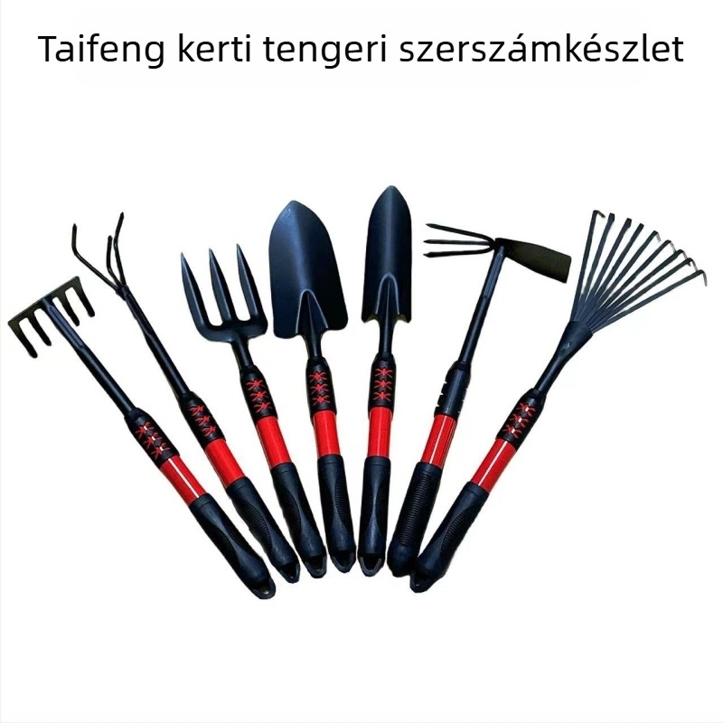 Taifeng Kertészeti eszközök készlet virágok és zöldségek ültetéséhez — kis ásó, vasból készült ásó, gereblye, kertre és tengerparti használatra, homok ásásához