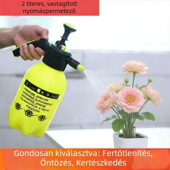 2L-es kerti permetező palack, levegőnyomásos, finom köd, állítható fúvófej