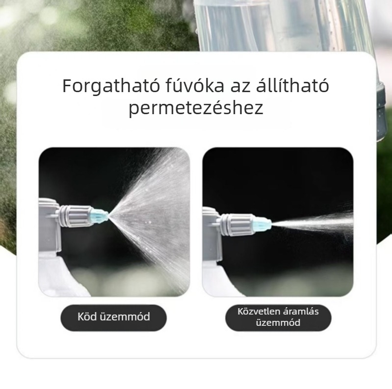 2L-es kerti permetező palack, levegőnyomásos, finom köd, állítható fúvófej