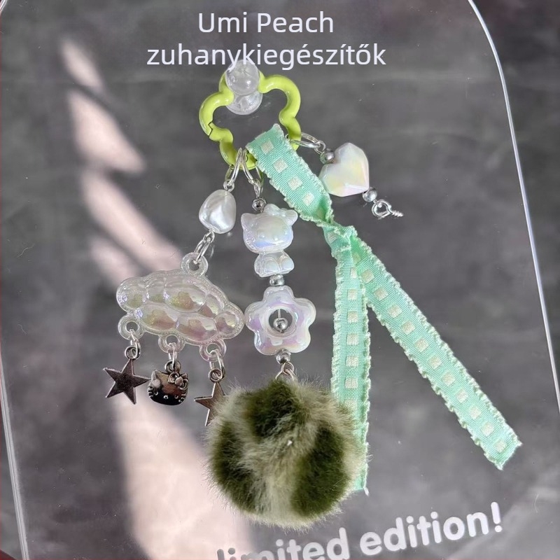 Plüss kulcstartó lánccal, kiegészítő táskára és telefonra, aranyos rajzfilmfigurás motívummal: macska/Snoopy