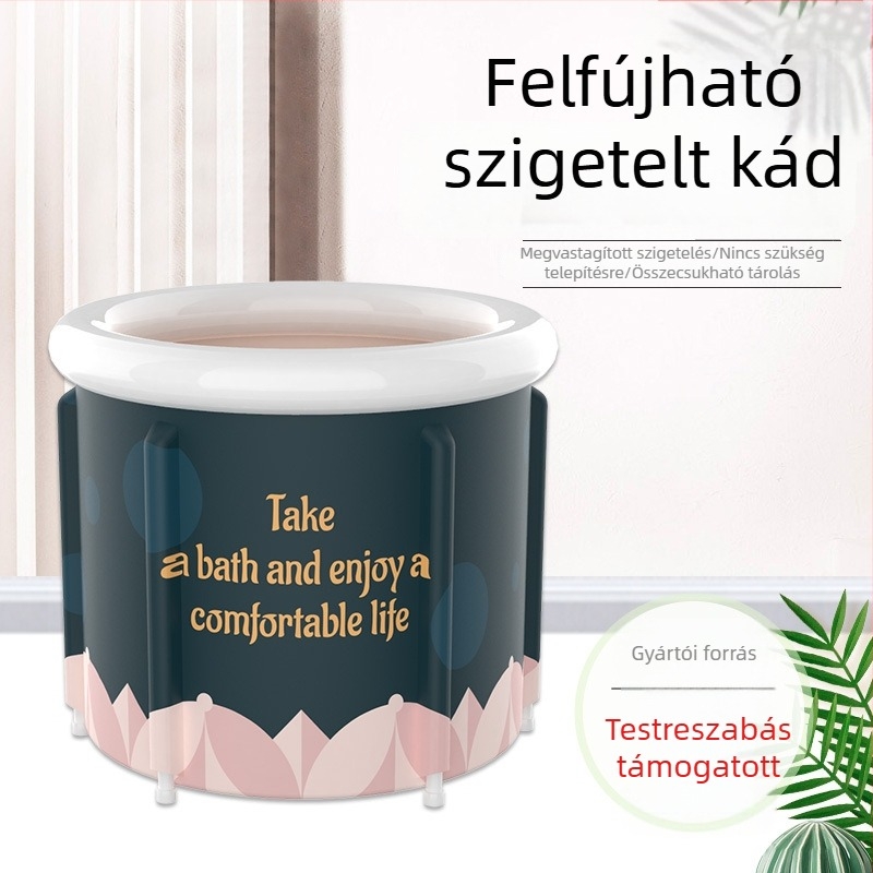 Felfújható felnőtt fürdőkáda jégfürdéshez, otthoni használatra, szerelés nélkül, megnövelt méretű, megvastagított, összecsukható