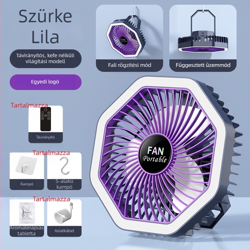 Kis USB-s függőventilátor emeletes ágyhoz szúnyoghálóval, csendes, újratölthető, ideális irodai és kollégiumi használatra
