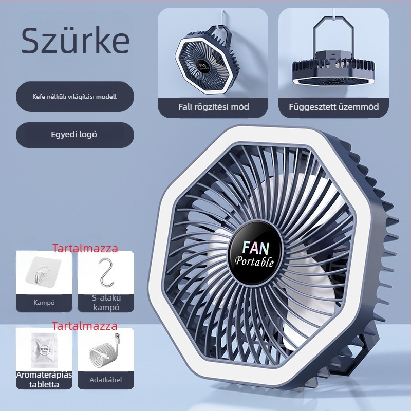Kis USB-s függőventilátor emeletes ágyhoz szúnyoghálóval, csendes, újratölthető, ideális irodai és kollégiumi használatra