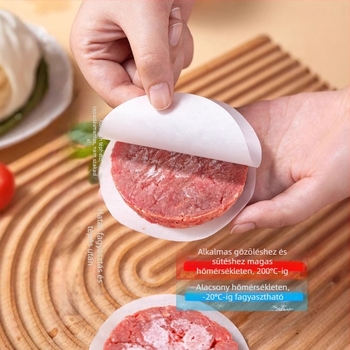 Marhahús pogácsa sütőpapír, élelmiszer-minőségű, szilikonolaj bevonattal, tapadásmentes, fagyasztóbarát, hamburger párolópapír