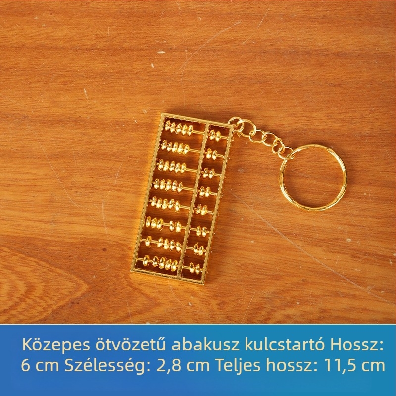 Abakus kulcstartó ötvözet, aranyozott bevonattal, utazási dísz