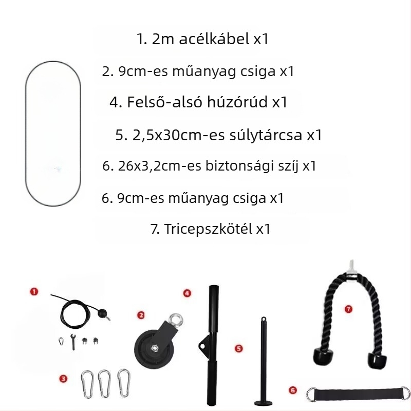 DIY otthoni edzőtermi módosító készlet: magas húzó és kábeles fly gyakorlatok acélhuzallal