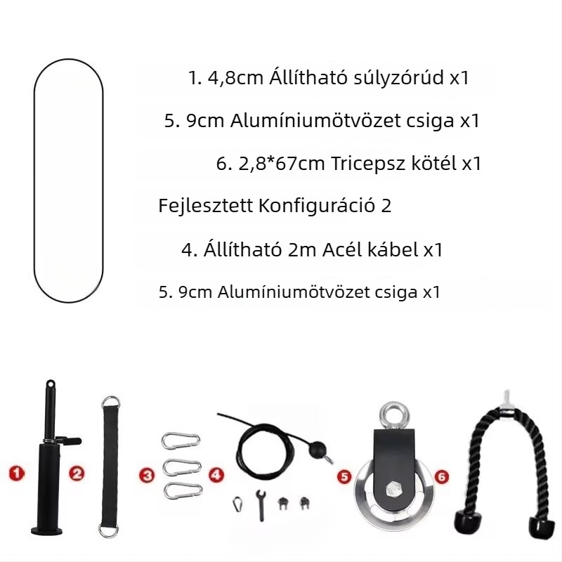 DIY otthoni edzőtermi módosító készlet: magas húzó és kábeles fly gyakorlatok acélhuzallal