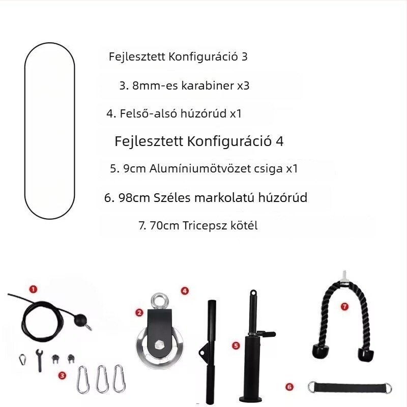 DIY otthoni edzőtermi módosító készlet: magas húzó és kábeles fly gyakorlatok acélhuzallal