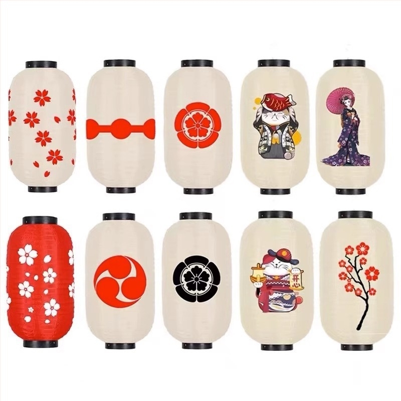 24 napidő-lámpa, japán kültéri vízálló dizájn, textil művészeti lámpa, összecsukható lámpa sushi bárhoz és izakaya-hoz