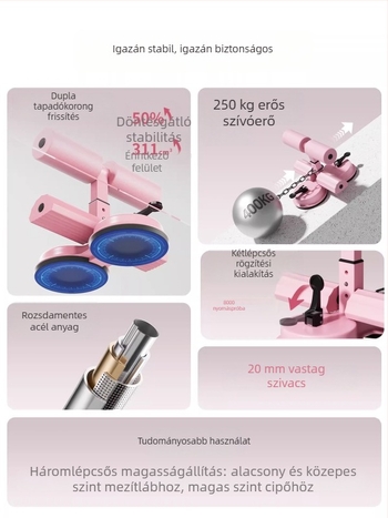 Hasizom-edző segédkészülék vákuumos alapú talppal és ellenálláserősítő pánttal
