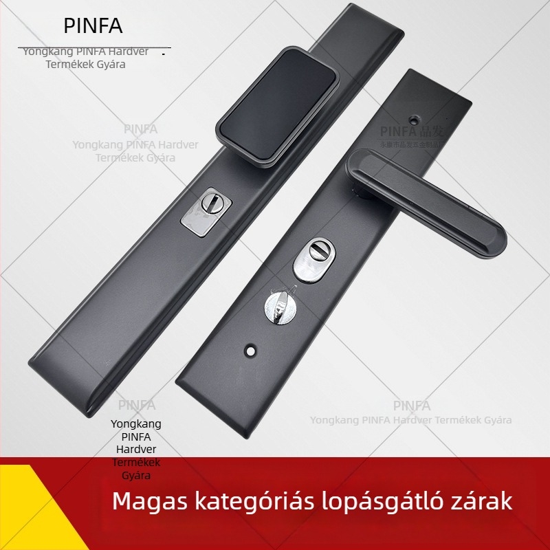 Biztonsági ajtó nagy fogantyú készlet egyrészes bejárati ajtóhoz, szürke