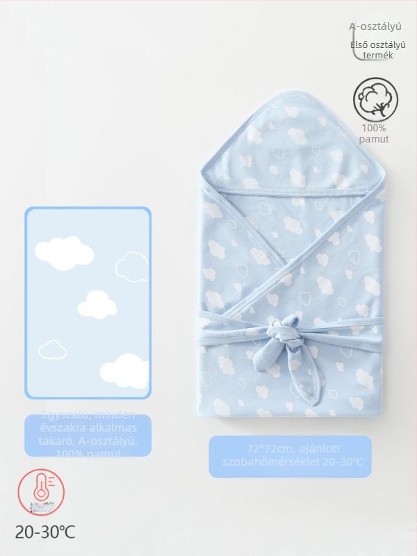 Újszülött pamutból készült swaddle kendő, vékony, négy évszakos, Beibei Island