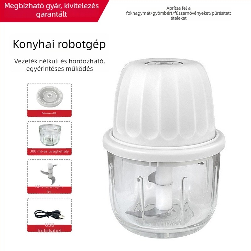 Vezeték nélküli elektromos fokhagyma daráló – kompakt konyhai multifunkciós készülék fokhagyma, chili és hús számára