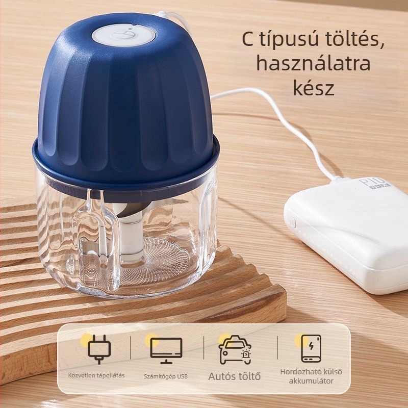 Vezeték nélküli elektromos fokhagyma daráló – kompakt konyhai multifunkciós készülék fokhagyma, chili és hús számára