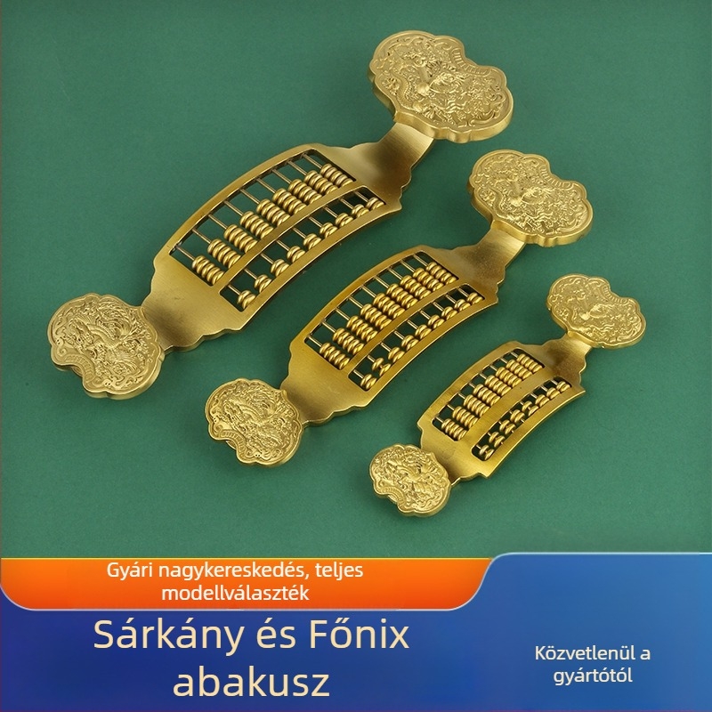 Réz sárkány és főnix abakusz dísz