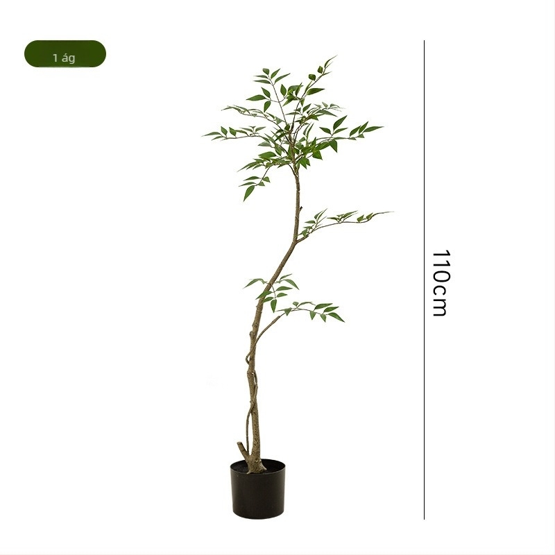 Nandina mesterséges növény, nagy padlón álló cserepes növény - beltéri dekoráció