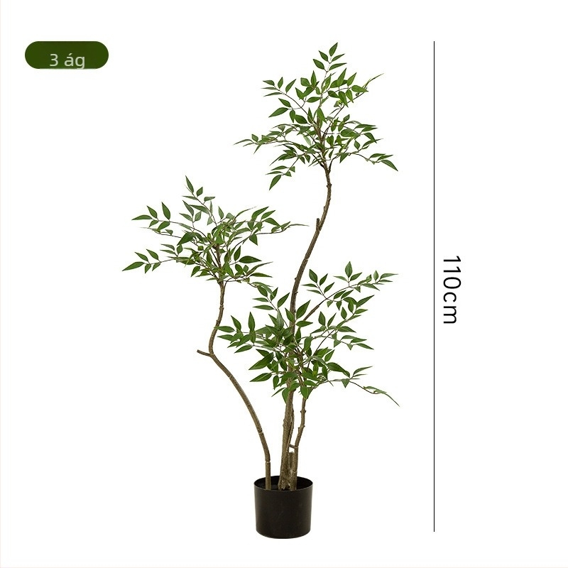 Nandina mesterséges növény, nagy padlón álló cserepes növény - beltéri dekoráció