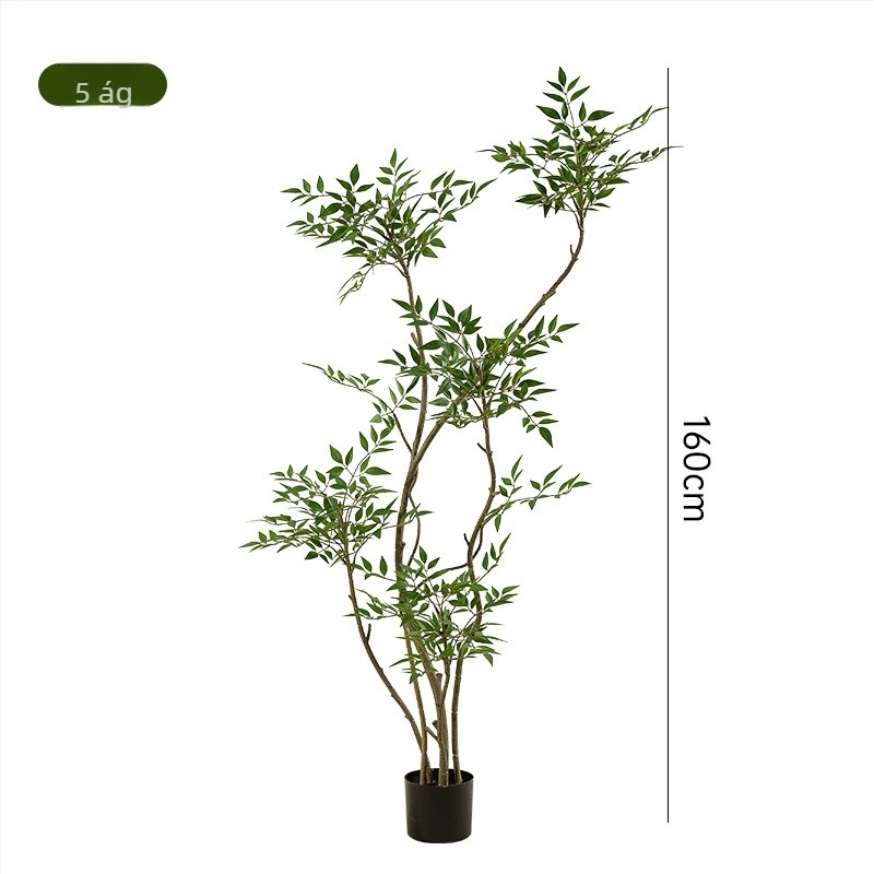Nandina mesterséges növény, nagy padlón álló cserepes növény - beltéri dekoráció