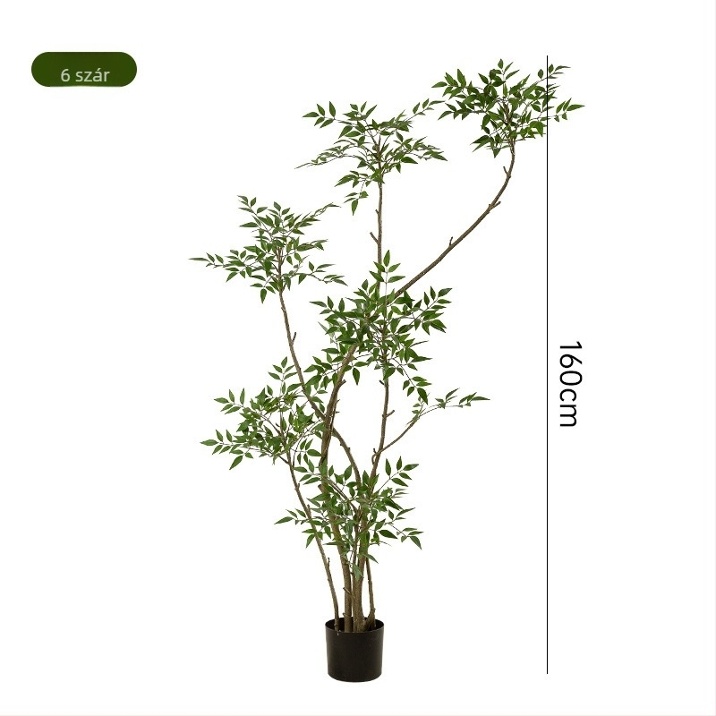 Nandina mesterséges növény, nagy padlón álló cserepes növény - beltéri dekoráció