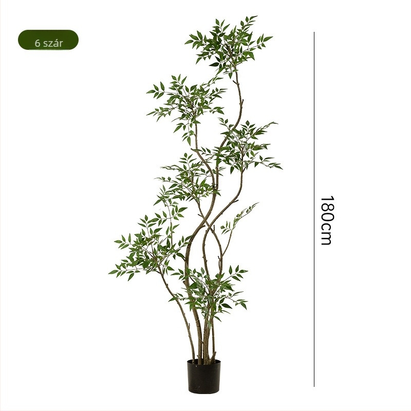 Nandina mesterséges növény, nagy padlón álló cserepes növény - beltéri dekoráció