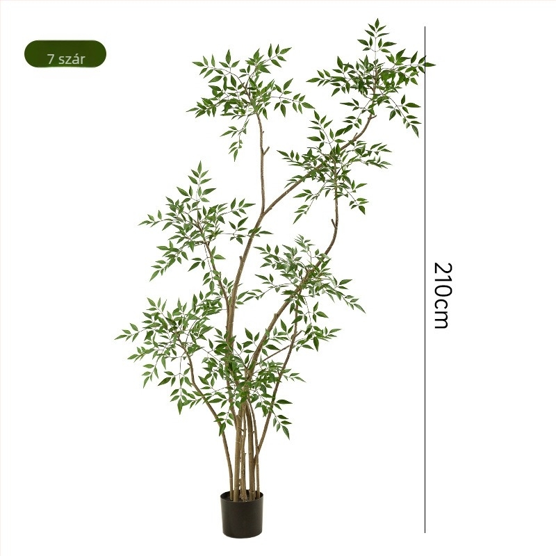 Nandina mesterséges növény, nagy padlón álló cserepes növény - beltéri dekoráció