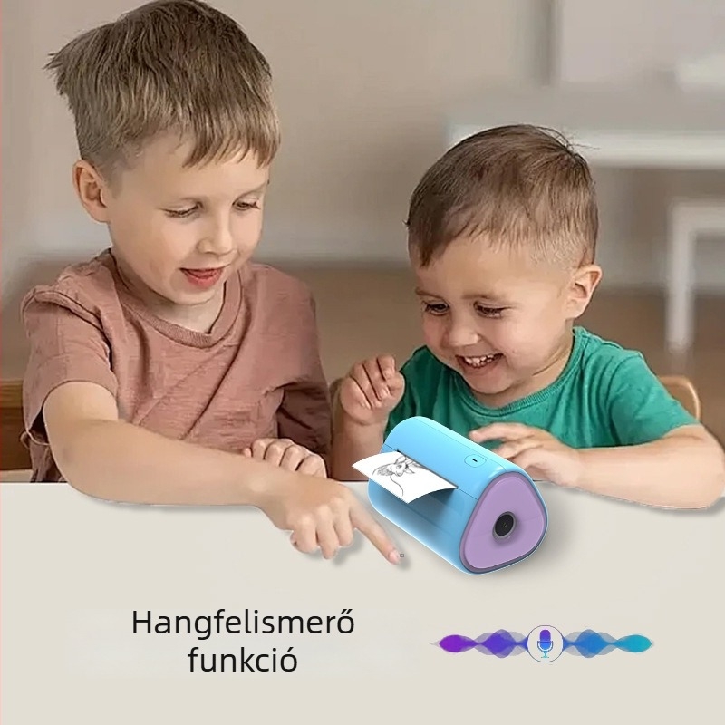 AI nyomtató WiFi-vel, hanggenerált képekkel, tinta nélkül, hőnyomtató